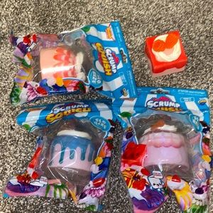 3 BRAND NEW 1 opened cake squishy scrump squish